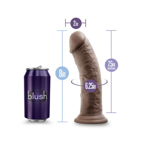 Au Naturel Dildo with Suction - 8 inch (Chocolate)