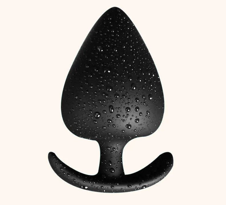 Silicone Butt Plug - Large (Black)