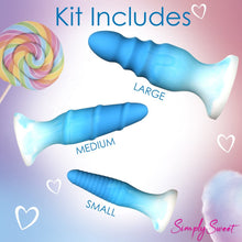 Load image into Gallery viewer, Simply Sweet Silicone Butt Plug - Set of 3 (Blue)
