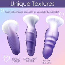 Load image into Gallery viewer, Simply Sweet Silicone Butt Plug - Set of 3 (Purple)
