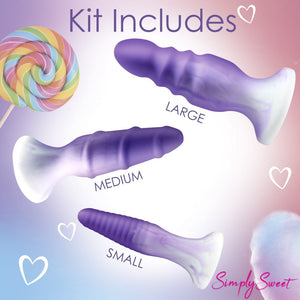 Simply Sweet Silicone Butt Plug - Set of 3 (Purple)