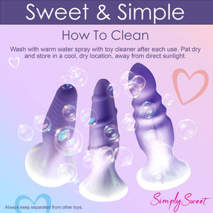 Simply Sweet Silicone Butt Plug - Set of 3 (Purple)