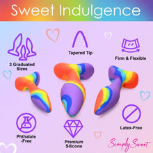 Load image into Gallery viewer, Simply Sweet Rainbow Silicone Butt Plug
