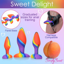 Load image into Gallery viewer, Simply Sweet Rainbow Silicone Butt Plug
