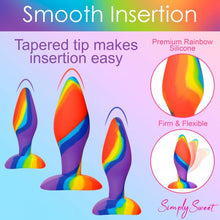 Load image into Gallery viewer, Simply Sweet Rainbow Silicone Butt Plug
