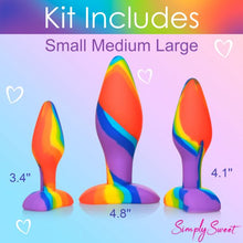 Load image into Gallery viewer, Simply Sweet Rainbow Silicone Butt Plug
