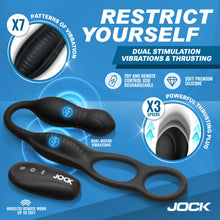 Load image into Gallery viewer, Jock Hyper Thrusting and Vibrating Rechargeable Silicone Anal Plug with C-Ring
