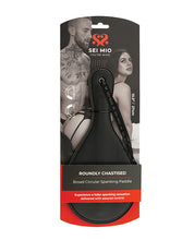 Load image into Gallery viewer, Sei Mio Roundly Chastised Broad Circular Spanking Paddle - Black

