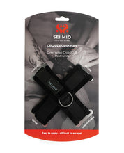 Load image into Gallery viewer, Sei Mio Cross Purposes Unique Over-Wrap Cross Cuff Restraints - Black
