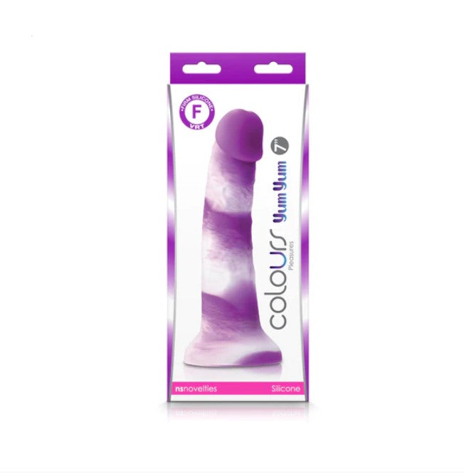 Colours Pleasures Yum Yum Dildo - 7 inch (Purple)