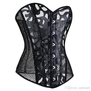 Corset Mesh with Bustier - 2XL (Black)