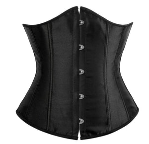 Corset Satin Boned - XL (Black)