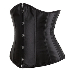 Corset Satin Boned - XL (Black)