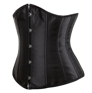 Corset Satin Boned - Medium (Black)