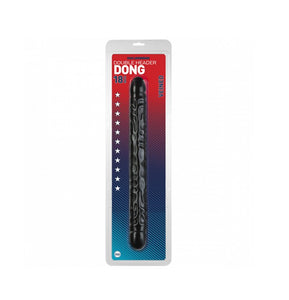 Double Header Veined Dildo  - 18 inch (Black)