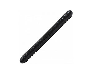 Double Header Veined Dildo  - 18 inch (Black)