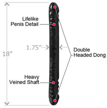 Load image into Gallery viewer, Double Header Veined Dildo  - 18 inch (Black)
