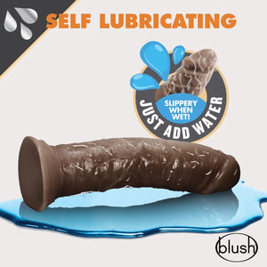 Dr. Skin Glide Self Lubricating Dildo - 8" (Brown)