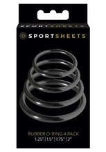 Load image into Gallery viewer, Sportsheets Rubber O Ring Cock Ring - 4 Pack (Black)
