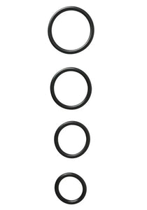 Sportsheets Rubber O Ring Cock Ring - 4 Pack (Black)