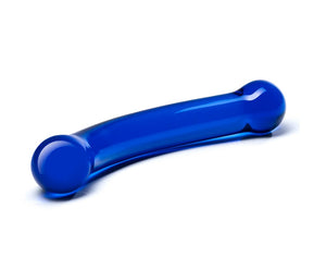 Gläs Curved G-Spot Glass Dildo - 6inch (Blue)