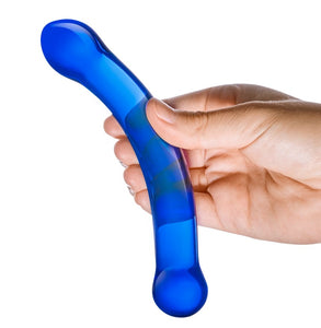 Gläs Curved G-Spot Glass Dildo - 6inch (Blue)