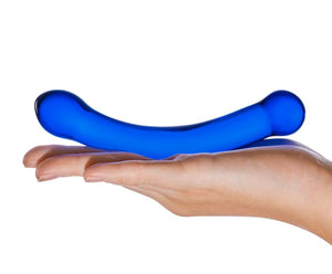 Gläs Curved G-Spot Glass Dildo - 6inch (Blue)