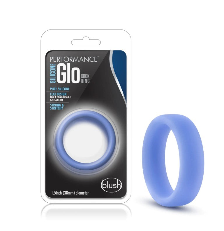 Glow In The Dark - Silicone Cock Ring (Blue)