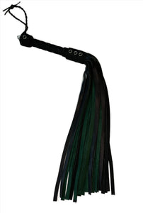 Bare Leatherworks - Full Cow Flogger (Black/Green)