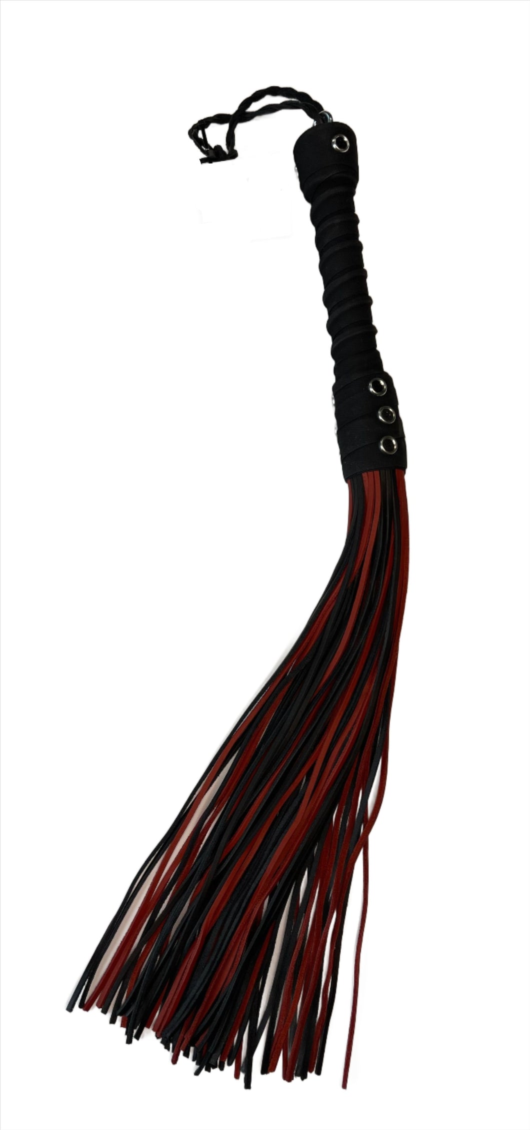 Bare Leatherworks - Full Bootlace Flogger (Red/Black)