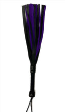 Load image into Gallery viewer, Bare Leatherworks - Full Cow Flogger (Black/Purple)
