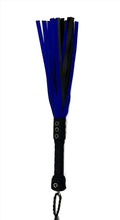 Load image into Gallery viewer, Bare Leatherworks - Midsize Cow Flogger (Blue/Black)
