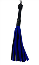 Load image into Gallery viewer, Bare Leatherworks - Midsize Cow Flogger (Black/Blue)
