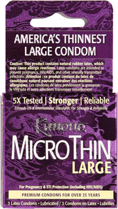 Kimono Micro Thin Large Condoms - 3 Pack