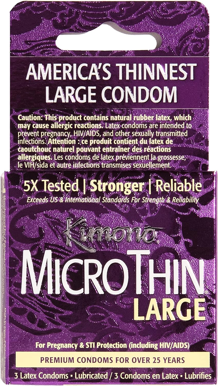 Kimono Micro Thin Large Condoms - 3 Pack