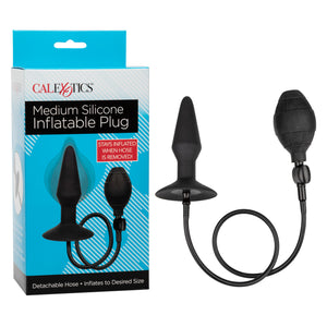 Anal Medium Silicone Inflatable Plug  (Black)