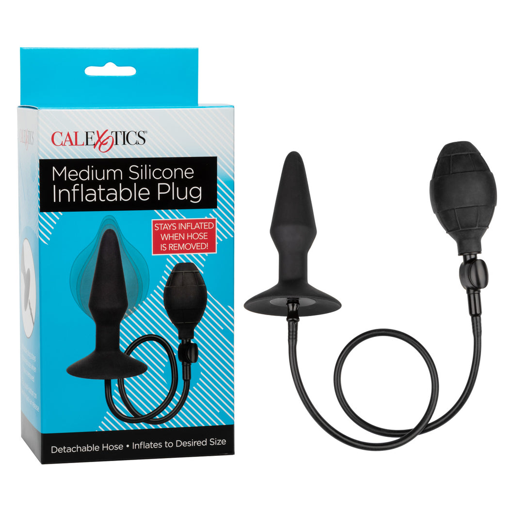 Anal Medium Silicone Inflatable Plug  (Black)