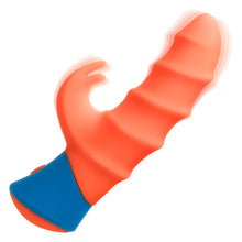 Load image into Gallery viewer, Rechargeable Silicone Rabbit Vibrator - Orange/Blue
