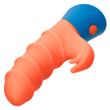 Load image into Gallery viewer, Rechargeable Silicone Rabbit Vibrator - Orange/Blue
