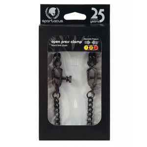 Open Wide Nipple Clamps with Black Chain