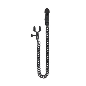 Open Wide Nipple Clamps with Black Chain