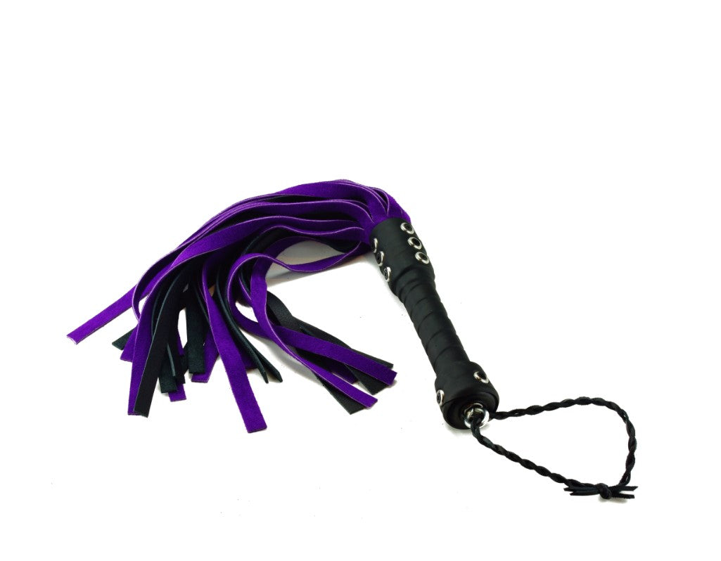Bare Leatherworks - Midsize Cow Flogger (Purple/Black)