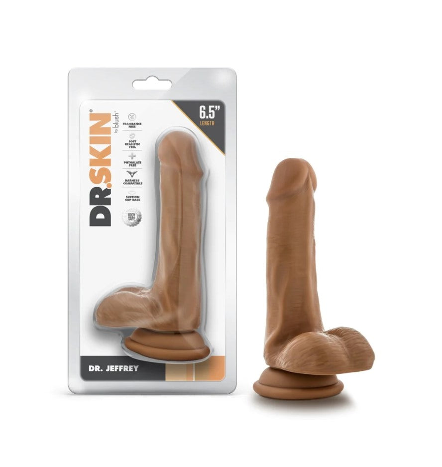 Dr. Skin Dr. Jeffrey Dildo with Balls - 6.5 inch (Caramel)