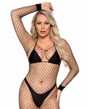 Load image into Gallery viewer, Lycra Industrial Long Sleeves Bodystocking - O/S (Black)
