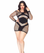 Load image into Gallery viewer, Take Charge Fishnet Dress - Plus (Black)
