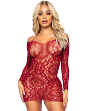 Load image into Gallery viewer, Is This Love Lace Mini Dress - O/S (Burgundy)
