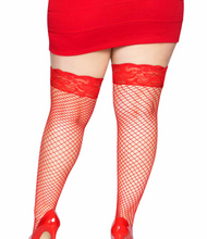 Load image into Gallery viewer, Nya Stay Up Thigh Highs - Plus (Red)
