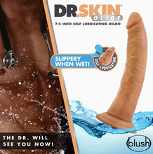 Load image into Gallery viewer, Dr. Skin Glide - 7.5 inch Self Lubricating Dildo (Mocha)
