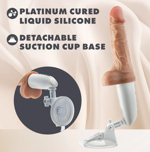 Dr. Skin Platinum Collection Silicone Dr. Hammer Rechargeable Thrusting Dildo with Handle and Remote Control
