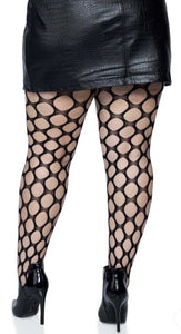 Ivy Plus Pothole Net Tights - Plus (Black)